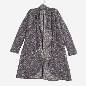 Fabletics Moscow Wrap Open Front Duster Long Cardigan Sweater Purple Womens XS